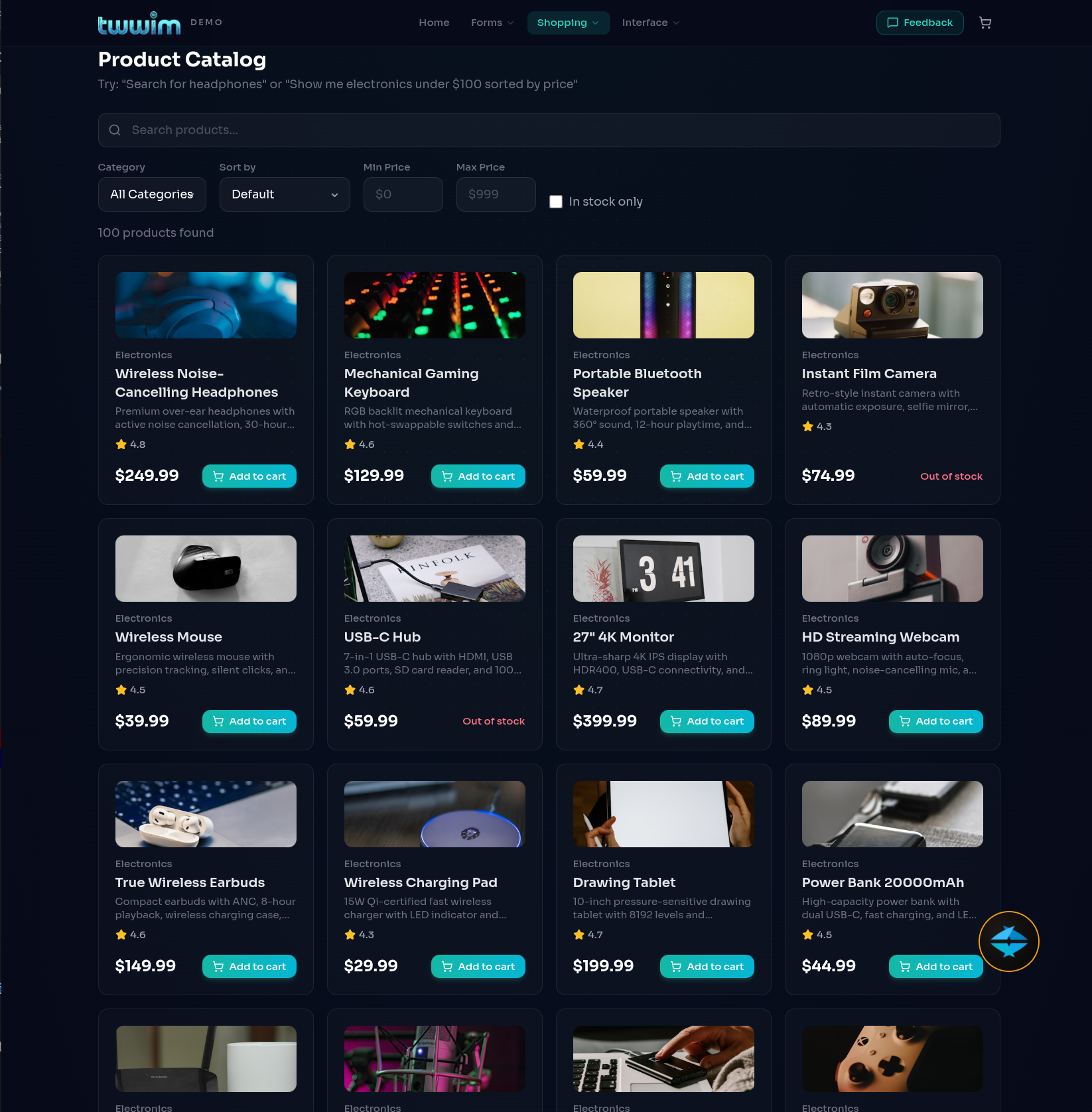 TWWIM Demo — Voice AI shopping assistant